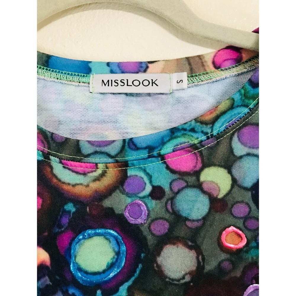 Misslook Abstract Tree Sweatshirt with Textured Circles, Size S - Picture 3 of 4